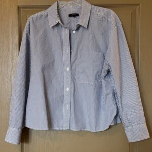 100% Organic Cotton Poplin Cropped Long Sleeve Shirt